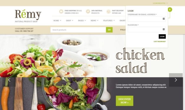 Remy – lehká a chutná šablona pro blog, restauraci i e-shop