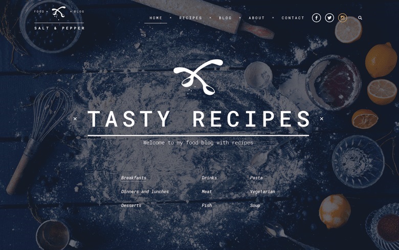 Salt & Pepper – perfektní šablona pro online kuchařku