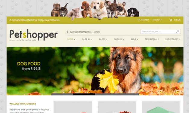 Petshopper – šablona pro e-shop s potřebami pro mazlíčky